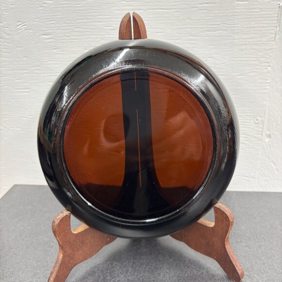 Vintage Large Cigar Amber Glass Round MCM Collectible Ashtray Circa 1960’s - Picture 2 of 9